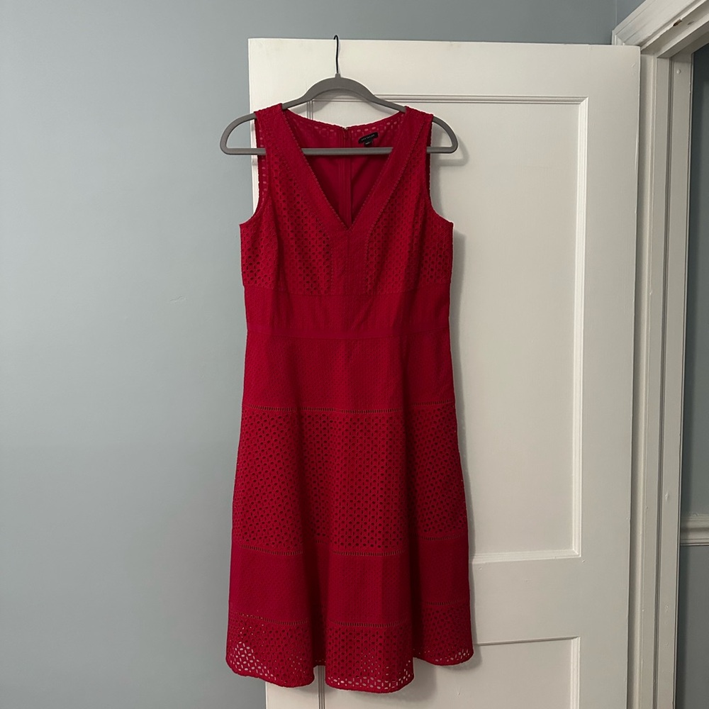 Ann Taylor Red Eyelet Dress